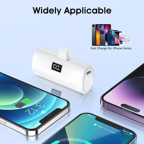 Portable Charger for iPhone, 20W PD Fast Charging - 6000mAh Small Power Bank with LCD Display, Mini Cute Portable Battery Phone Charger for iPhone...