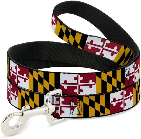 Dog Leash Maryland Flags 4 Feet Long 1.5 Inch Wide...