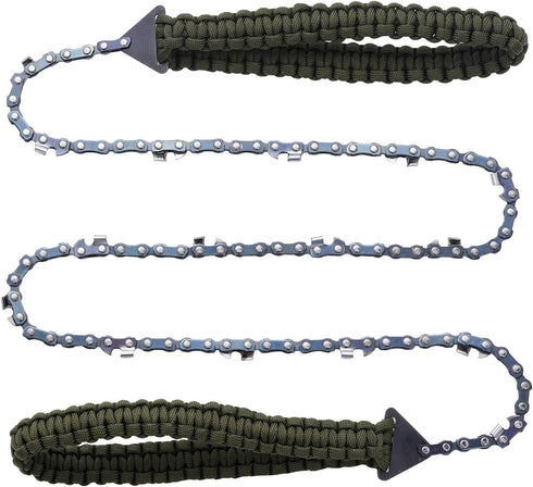 Pocket Chainsaw with Paracord Handle, Folding Chain Hand Saw, Emergency Outdoor Survival Gear for Camping, Hunting, Hiking, Cutting Wood & Tree (A...