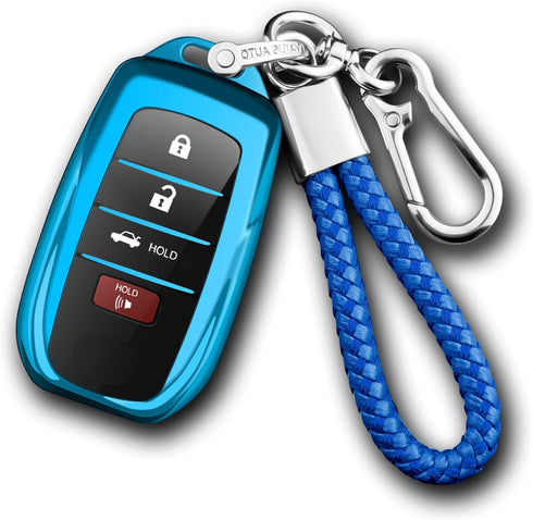Compatible with Toyota Key Fob Cover with keychain,Key Shell Case for 2025 Camry 2021-2025 Venza,RAV4 Prime,Sienna, 2019-2025 Land Cruiser,Fortune...