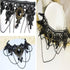 Vintage Lace Skull Choker Necklace, Lace Gothic Statement Necklace, Halloween Goth Choker Necklaces, Vampire Choker Necklace Costume for Women (Bl...