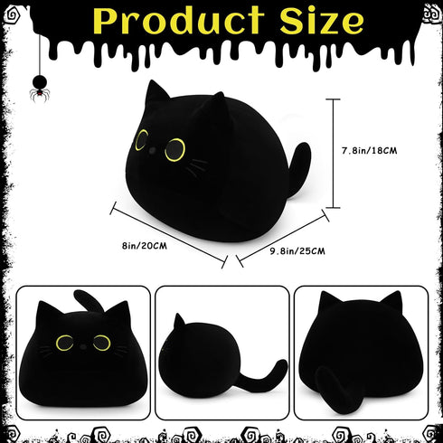 Black Cat Plush Toy-10'' Black Cat Stuffed Animal, Black Cat Anime Plush Cute Soft Plush Cat Plushie Stuffed Cat Toys, Cat Plush Pillows Toy Doll ...