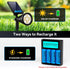 Henreepow 18500 3.2v Rechargeable Battery, 3.2v LiFePO4 Lithium Phosphate Battery 1000mAh for Outdoor Garden Solar Lights, Flashlight (2 Pack)...