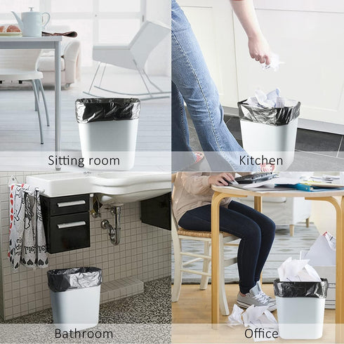 2 Gallon 100 Counts Strong Trash Bags Garbage Bags by Teivio, Bathroom Trash Can Bin Liners, Small Plastic Bags for home office kitchen, Black...