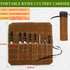 Waxed Canvas Knife Roll Bag,Portable Knife Cultery Carrier,Professional Chef Knife Case,Waterproof Knife Roll Storage Bag with 8 Slots,Holds 8 inc...