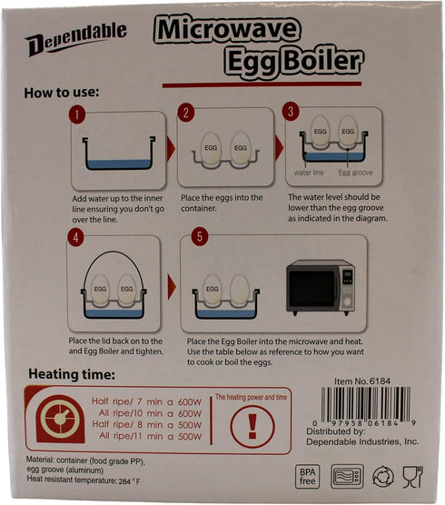 Microwave Egg Boiler Cooker Hard or Soft Boiled Eggs BPA Free Cook Up To 4 Eggs In Minutes Food-Grade...