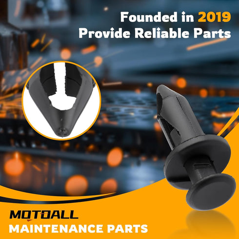 MOTOALL 100X Plastic Fender Fastener Rivet Push Clips for Honda ATV Suzuki Kawasaki 90653-HC4-900...