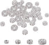 UNICRAFTALE 40pcs 4 Sizes 6mm/7mm/8mm/10mm Disc Spacer Beads 316 Stainless Steel with Clear Crystal Rhinestone Beads Flat Round Bead Spacer for Je...