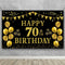 Trgowaul 70th Birthday Backdrop Gold and Black 5.9 X 3.6 Fts Happy Birthday Party Decorations Banner for Women Men Photography Supplies Background...