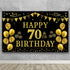 Trgowaul 70th Birthday Backdrop Gold and Black 5.9 X 3.6 Fts Happy Birthday Party Decorations Banner for Women Men Photography Supplies Background...