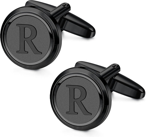 LOYALLOOK Initial Gold Cufflinks for Men Gold Cuff Links Personalized Copper CuffLinks Letter Cufflinks Gift for Groom Husband Father...
