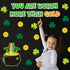 72Pcs St. Patrick's Day Bulletin Board Decor Set Shamrock Clover Gold Coin Cut-Outs with Glue Points Bulletin Board Stickers for Irish Holiday Sch...