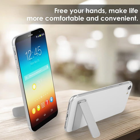 Ultra-Thin Cell Phone Holder, Adjustable Mini Alloy Phone Kickstand Portable Foldable Phone Stand Adjustable Angle for Mobile Phone Tablet Univers...