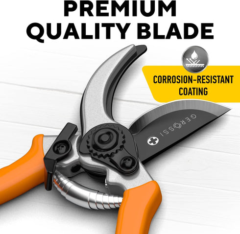 Premium Bypass Pruning Shears for Gardening - Heavy Duty, Ultra Sharp Garden Shears w/Ergonomic Grip Handle - Made w/Japanese Grade High Carbon St...