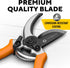 Premium Bypass Pruning Shears for Gardening - Heavy Duty, Ultra Sharp Garden Shears w/Ergonomic Grip Handle - Made w/Japanese Grade High Carbon St...