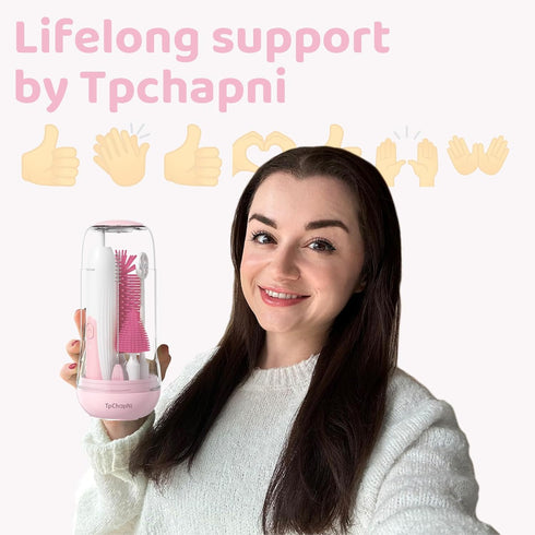 Electric Travel Baby Bottle Brush Set, Electric Bottle Brush Cleaner, Silicone Bottle, Nipple and Straw Brush, Stirring Disperser, Drainage Rack, ...