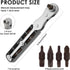 Mini Ratchet Set, 5-Piece 1/4 Ratchet Right Angle Screwdriver, 36-Tooth Bidirectional Ratcheting Wrench Bit Ratchet for Tight Spaces, Hand Tool wi...