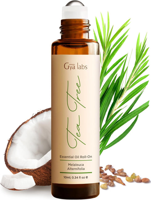 Gya Labs Tea Tree Essential Oil Roll on for Skin, Face & Nails, 100% Pure Natural Australian Melaleuca Tea Tree Oil Roller, Refreshing Aromatherap...
