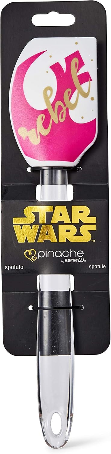 Star Wars 11-Inch Silicone Spatula - Cute Home Kitchen Baking, Cooking Utensil - White & Pink Rebel Design - Oven-Safe Household Grilling Gadget -...
