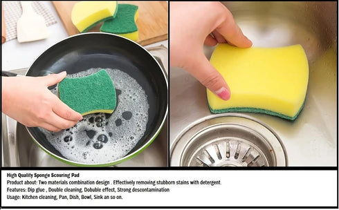 2 in 1 Kitchen Cleaning set Thermal gloves for washing dishes, thick and durable, non-slip waterproof, protective and 6 Kitchen Cleaning Sponges, ...