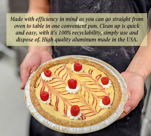 KitchenDance 10" Disposable Aluminum Foil Pie Pans - Pack of 12 | Strong & Sturdy Pie Tins for Bakers, Cooking, Kitchen, Cooks, Bakeries, Business...