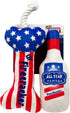 Huxley & Kent Tiny Tuff | Red, White, & Booze | Extra Tough Dog Toy for Small Dogs | 2-Pack Funny Dog Toy | Features Squeaker, Crinkle | Machine W...