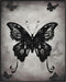 Posterizer 1 pcs- gothic black butterflies-retro background-Gothic Art-Art for Animal Lovers- Living Room Bedroom Decor- unframed wall art...
