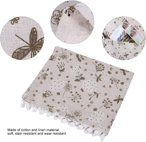 Fridge Washing Machine Dust Proof Cover Protector Multi-purpose Cotton Linen Universal Top Cover with Storage Bag(51x21inch)...