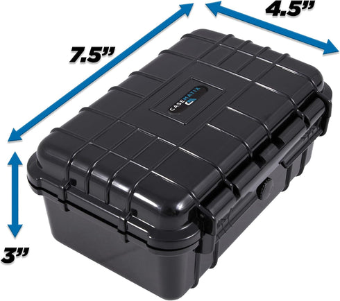 CASEMATIX 8" Waterproof Small Hard Case with Customizable Foam for Portable Electronics, Tools and Accessories - Hard Shell Small Plastic Case wit...