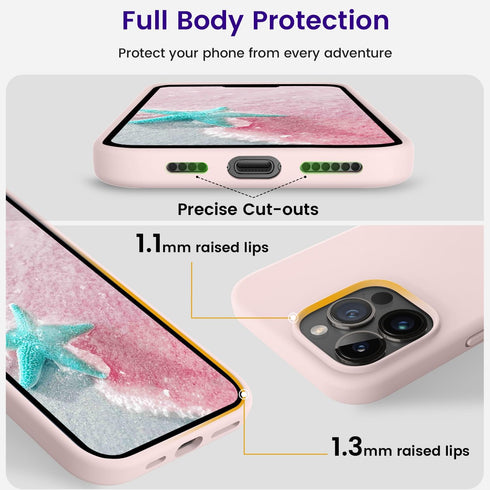 OTOFLY Designed for iPhone 14 Pro Max Phone Case, Silicone Shockproof Slim Thin Phone Case for iPhone 14 Pro Max 6.7 inch (Chalk Pink)...