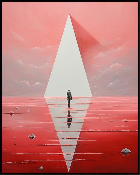 Posterizer 1 pcs-red alien planet-artistic paintings-Abstract & Modern Art-Fantasy & Fiction Art-Gift for Art Lovers-Decor for Home & Office- UNFR...