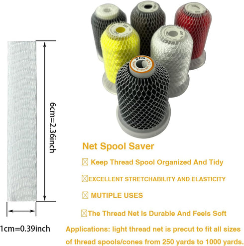 Wennuo 100pcs Thread Net Spool Saver for Different Sizes of Embroidery Sewing Quilting and Serger Thread Spools/Cones (6x1CM)...