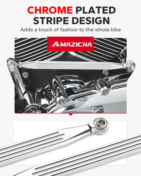 Amazicha Chrome Shift Linkage Compatible for Harley Davidson Softail Dyna Road King Electra Glide Street Glide Touring 1980-2024...