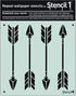 Stencil1 Arrows Wallpaper Pattern Stencil - Reusable Ideal for Card Making, Paper Crafts, Holiday Gift Making, Sturdy Art Projects - Decor on Wall...