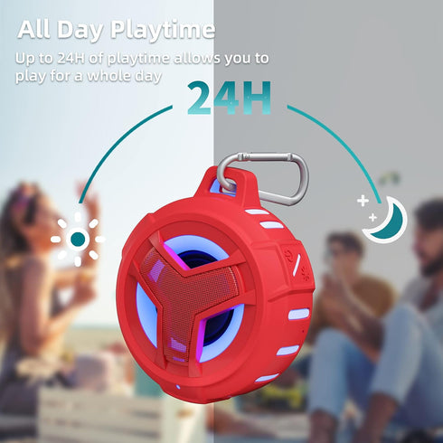 EBODA Bluetooth Shower Speaker, Waterproof Portable Speakers IPX7 Floating, True Wireless Stereo BT 5.0 Speaker with Bass, 2000mAh LED Light for S...