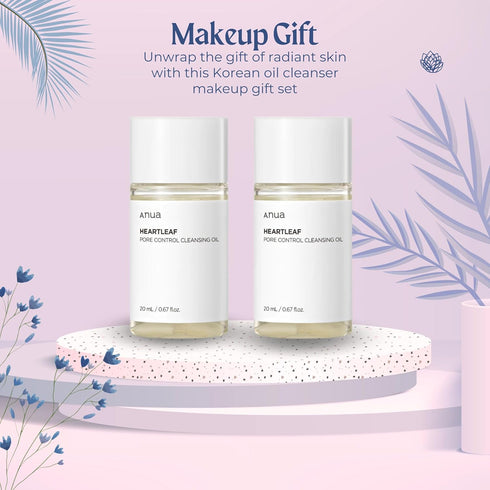 Anua Heartleaf Pore Control Cleansing Oil Blackheads Removal Travel Size 2-Pack 20 ml 0.67 fl oz Each Korean Skin Care Mini Facial Cleanser Makeup...