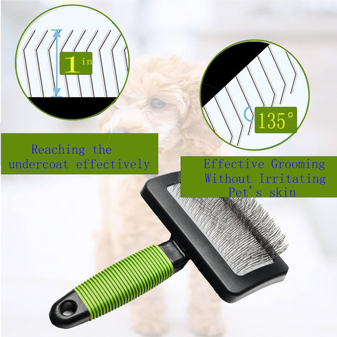 Slicker Brush for Golden Doodle, Dog Hair Brush for Grooming Large Pet Hair, Poodle Labradoodle Bernedoodle Dog Long Pin Slicker Brush (LONG)...