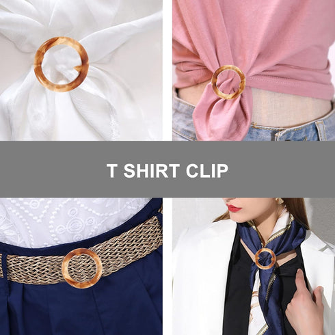 SUPVOX 20pcs Resin Round T Shirt Clips Scarf Buckle Rings Clothes Clip Rings...