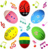 Wooden Easter Egg Shakers Baby Easter Maracas Easter Eggs for Baby Kids Musical Instruments Early Learning Toys, 6 Pcs...