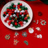 2400PCS+ Christmas Beads for Jewelry Making, Enamel Christmas Charms Bulk, Red Green Christmas Clay Rhinestone Crystal Acrylic Loose Beads Letter ...