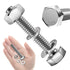 (6 Sets) 3/8-16x2" Hex Head Stainless Steel Bolts and Nuts with Flat & Lock Washers, 304 Stainless Steel 18-8, Fully Threaded, 3/8 Bolts, Hex Bolt...
