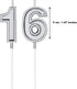16th Birthday Candles Cake Numeral Candles Happy Birthday Cake Candles Topper Decoration for Wedding Anniversary Celebration Supplies(Silver)...