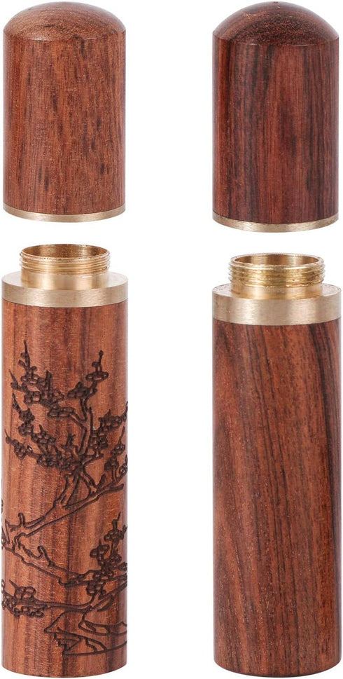 BENBO 2 Pieces Wooden Needle Case Sewing Needle Tubes Toothpick Storage Box Wood Needle Holder for Sewing Embroidery Hand Crafts...