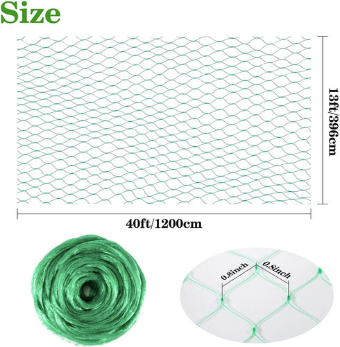 Sukh Bird Netting for Garden 13x40ft - Garden Netting Mesh Netting for Garden Protection Heavy Duty Bird Netting Garden Fence Plant Netting Chicke...