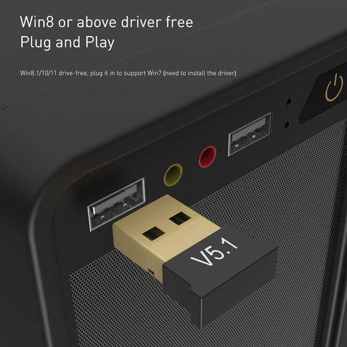 2 Pack Bluetooth Adapter for PC, Wansurs USB Bluetooth Adapter 5.1 EDR, Bluetooth Dongle Wireless Bluetooth Receiver for Desktop, Laptop, Speaker,...