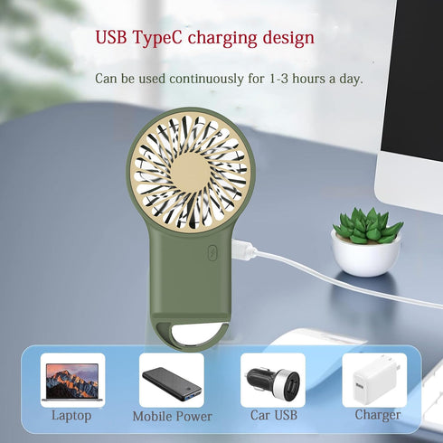 Personal Fans Mini Handheld Fan,Portable Hand Fan with USB Rechargeable,3 Speeds Adjustable,2 in 1 Small Personal Fan,Desk Fan Portable Handheld F...