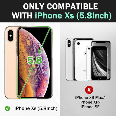 Compatible with iPhone X | XS Wallet Case, PU Leather Magnetic Flip Folio Phone Case with Credit Card Holder, Stand & Shockproof Cover for iPhone ...