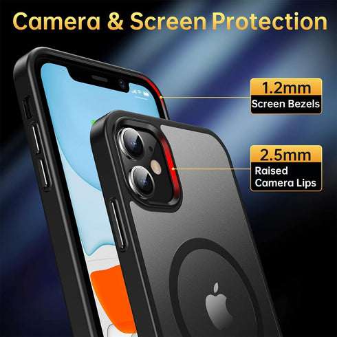 Ultra Strong Magnetic for iPhone 11 Case, Military Grade Drop Protection, Compatible with MagSafe, Shockproof Anti-Scratch Translucent Matte Slim ...