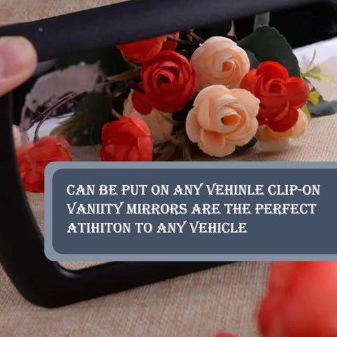 1 PC Car Visor Makeup Mirror with Clip, 6.65In x 4.33In Portable Durable Glass ABS Vehicle Sun-Shading Mirror, Universal Waterproof Automotive Rea...