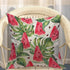 Mugod Slices of Watermelon Throw Pillow Exotic Tropical Fruit Leaves Seed Red Green Cotton Linen Square Cushion Cover Standard Pillowcase 18x18 In...